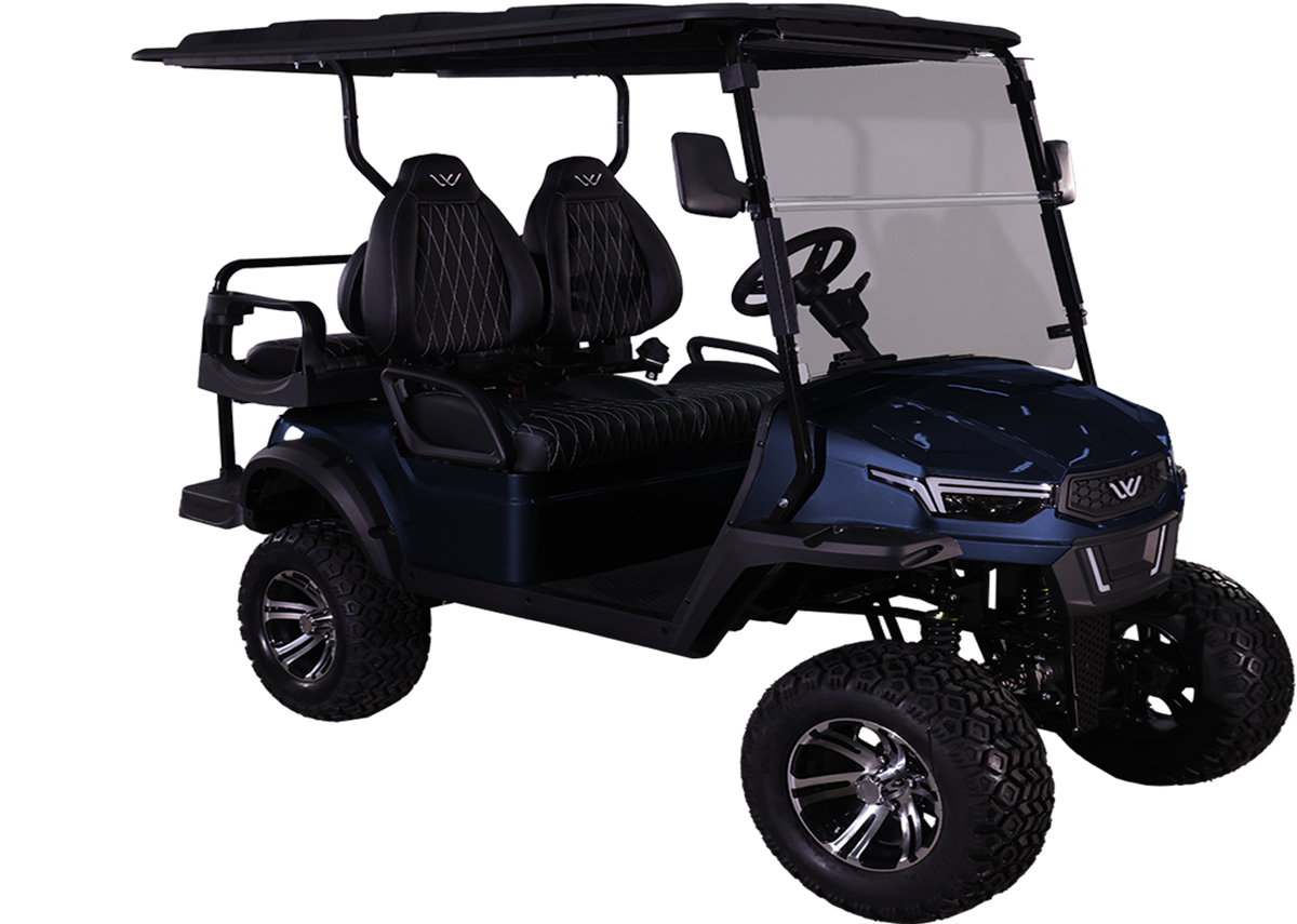 W5 Navy Golf Cart Front Right 45° View