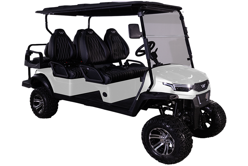 W5XL White Golf Cart Front Right 45 View