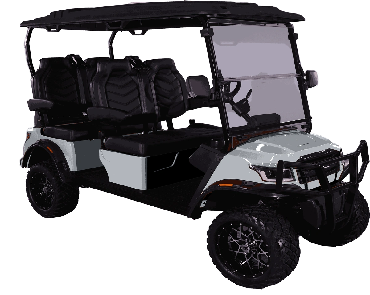 Silver Electric Golf Cart Front Right 45 View